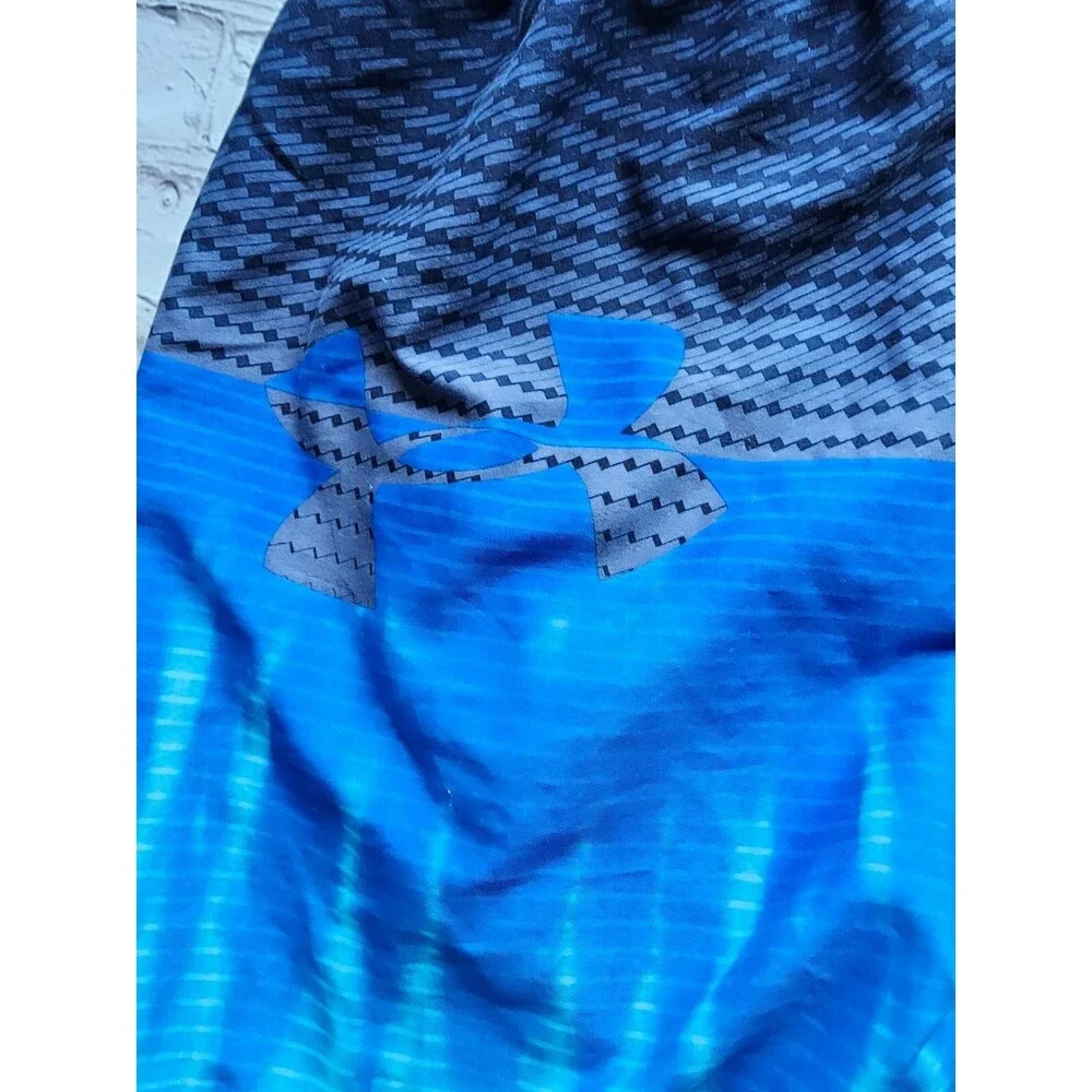 Under Armour Youth Boys Swim Trunks Shorts YMD Blue Black Logo Mesh Liner Pre-Ow - Picture 2 of 5